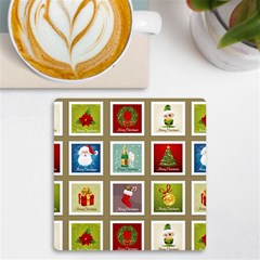 Christmas Stamp Pattern UV Print Square Tile Coaster 