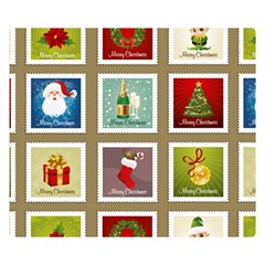 Christmas Stamp Pattern Premium Plush Fleece Blanket (small) by Maspions