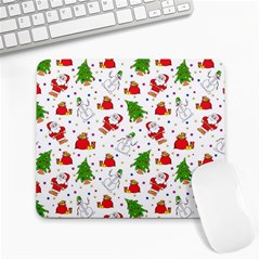 Christmas Pattern  Trees Santa Large Mousepad by Maspions