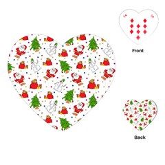 Christmas Pattern  Trees Santa Playing Cards Single Design (heart)