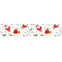 Christmas Pattern  Trees Santa Large Premium Plush Fleece Scarf 