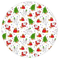 Christmas Pattern  Trees Santa Round Trivet by Maspions