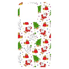 Christmas Pattern  Trees Santa Iphone 14 Pro Black Uv Print Case by Maspions