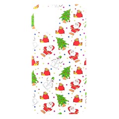 Christmas Pattern  Trees Santa Iphone 15 Black Uv Print Pc Hardshell Case by Maspions