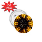 Yellow Flower Pattern Leaves 1.75  Buttons (100 pack)  Front