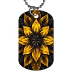 Yellow Flower Pattern Leaves Dog Tag (One Side) Front