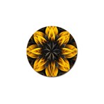 Yellow Flower Pattern Leaves Golf Ball Marker (4 pack) Front