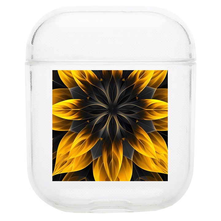 Yellow Flower Pattern Leaves Soft TPU AirPods 1/2 Case