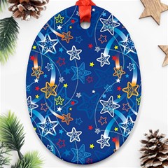 Christmas Stars Pattern Star Ornament (oval)