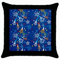 Christmas Stars Pattern Star Throw Pillow Case (black) by Maspions