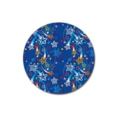 Christmas Stars Pattern Star Magnet 3  (round) by Maspions