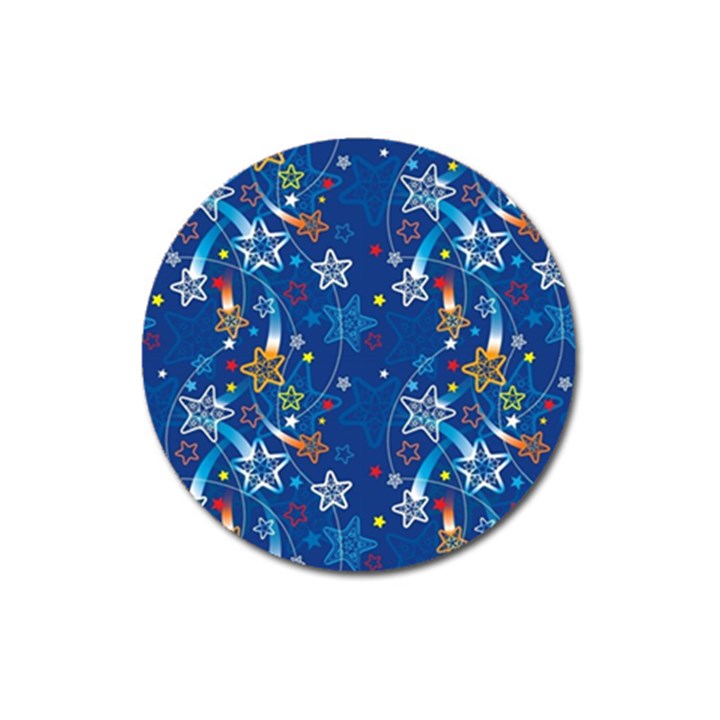 Christmas Stars Pattern Star Magnet 3  (Round)