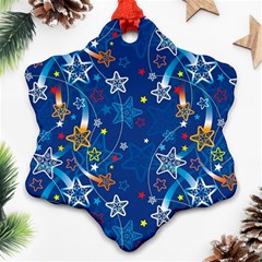 Christmas Stars Pattern Star Snowflake Ornament (two Sides)