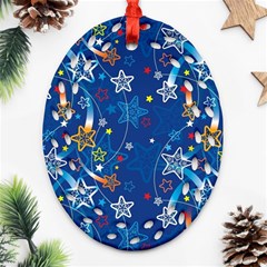 Christmas Stars Pattern Star Ornament (oval Filigree)