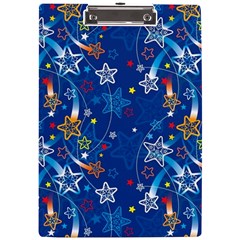 Christmas Stars Pattern Star A4 Acrylic Clipboard by Maspions