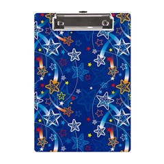 Christmas Stars Pattern Star A5 Acrylic Clipboard by Maspions