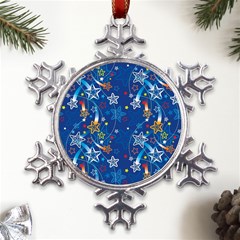 Christmas Stars Pattern Star Metal Large Snowflake Ornament by Maspions