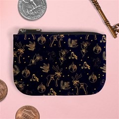 Christmas Pattern Gold December  Happy Holidays Merry Christmas Winter Family Festive Gold New Year Mini Coin Purse by Maspions