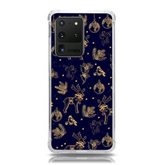 Christmas Pattern Gold December  Happy Holidays Merry Christmas Winter Family Festive Gold New Year Samsung Galaxy S20 Ultra 6 9 Inch Tpu Uv Case by Maspions