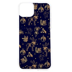 Christmas Pattern Gold December  Happy Holidays Merry Christmas Winter Family Festive Gold New Year Iphone 15 Tpu Uv Print Case by Maspions