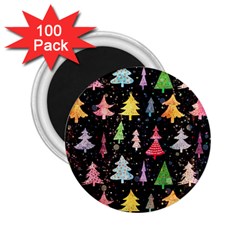 Fun Christmas Trees Adoxali Scandinavian Artistic Background Pattern 2 25  Magnets (100 Pack)  by Maspions