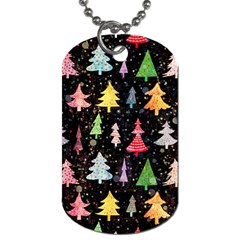 Fun Christmas Trees Adoxali Scandinavian Artistic Background Pattern Dog Tag (two Sides) by Maspions