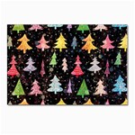 Fun Christmas Trees Adoxali Scandinavian Artistic Background Pattern Postcard 4 x 6  (Pkg of 10) Front