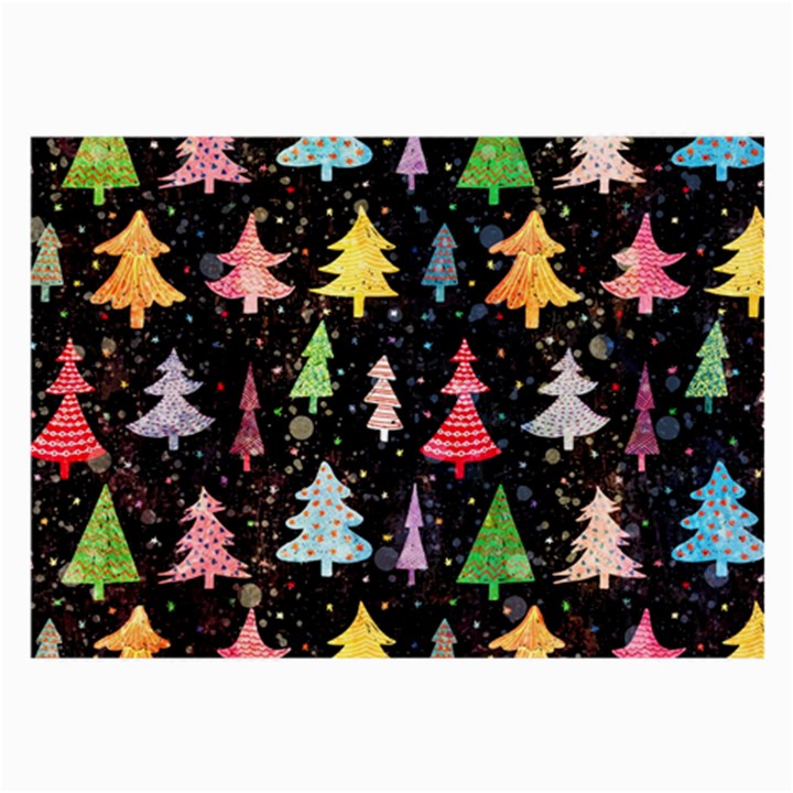 Fun Christmas Trees Adoxali Scandinavian Artistic Background Pattern Large Glasses Cloth (2 Sides)