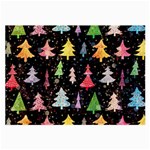 Fun Christmas Trees Adoxali Scandinavian Artistic Background Pattern Large Glasses Cloth (2 Sides) Back