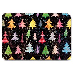 Fun Christmas Trees Adoxali Scandinavian Artistic Background Pattern Large Doormat by Maspions