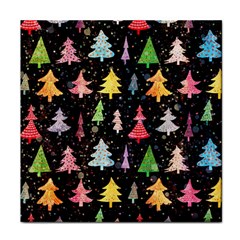 Fun Christmas Trees Adoxali Scandinavian Artistic Background Pattern Face Towel by Maspions