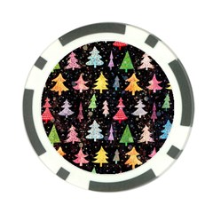 Fun Christmas Trees Adoxali Scandinavian Artistic Background Pattern Poker Chip Card Guard (10 Pack) by Maspions