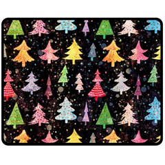 Fun Christmas Trees Adoxali Scandinavian Artistic Background Pattern Fleece Blanket (medium) by Maspions