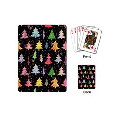 Fun Christmas Trees Adoxali Scandinavian Artistic Background Pattern Playing Cards Single Design (mini)