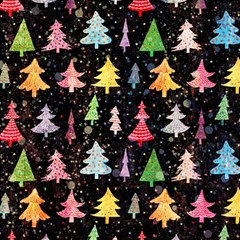 Fun Christmas Trees Adoxali Scandinavian Artistic Background Pattern Play Mat (square) by Maspions