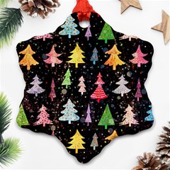 Fun Christmas Trees Adoxali Scandinavian Artistic Background Pattern Ornament (snowflake)