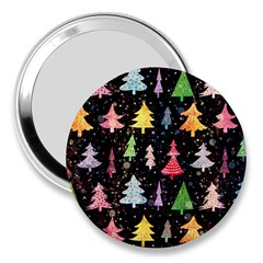 Fun Christmas Trees Adoxali Scandinavian Artistic Background Pattern 3  Handbag Mirrors by Maspions