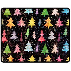 Fun Christmas Trees Adoxali Scandinavian Artistic Background Pattern Two Sides Fleece Blanket (medium) by Maspions