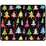 Fun Christmas Trees Adoxali Scandinavian Artistic Background Pattern Two Sides Fleece Blanket (Medium) 58.8 x47.4  Blanket Front