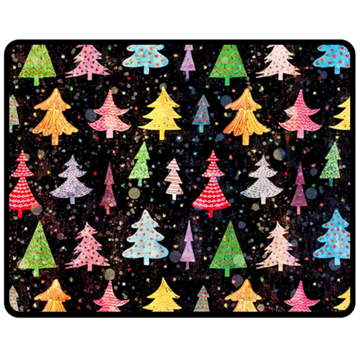 Fun Christmas Trees Adoxali Scandinavian Artistic Background Pattern Two Sides Fleece Blanket (Medium)