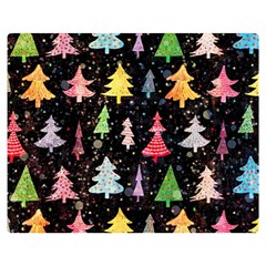 Fun Christmas Trees Adoxali Scandinavian Artistic Background Pattern Two Sides Premium Plush Fleece Blanket (teen Size) by Maspions