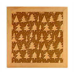 Fun Christmas Trees Adoxali Scandinavian Artistic Background Pattern Wood Photo Frame Cube