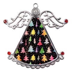 Fun Christmas Trees Adoxali Scandinavian Artistic Background Pattern Metal Angel With Crystal Ornament