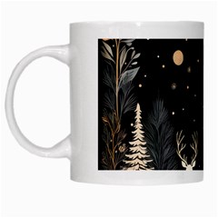 Christmas Winter Xmas Scene Nature Forest Tree Moon White Mug by Apen