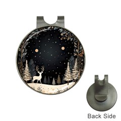 Christmas Winter Xmas Scene Nature Forest Tree Moon Hat Clips With Golf Markers by Apen