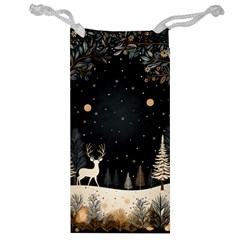 Christmas Winter Xmas Scene Nature Forest Tree Moon Jewelry Bag