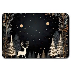 Christmas Winter Xmas Scene Nature Forest Tree Moon Large Doormat by Apen