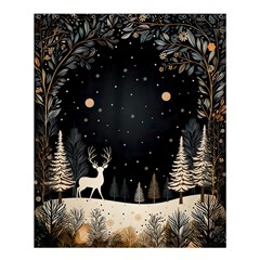 Christmas Winter Xmas Scene Nature Forest Tree Moon Shower Curtain 60  X 72  (medium)  by Apen