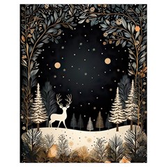 Christmas Winter Xmas Scene Nature Forest Tree Moon Drawstring Bag (small) by Apen