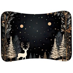 Christmas Winter Xmas Scene Nature Forest Tree Moon Velour Seat Head Rest Cushion by Apen